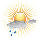 Tagsymbol, Symbolcode "f", Sonne, Wolken, Regenschauer
